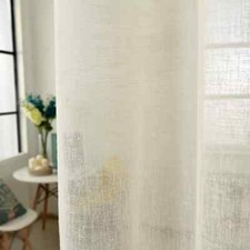 Gardine transparent Leinen Optik Stores Ösen, Kräuselband, Schlaufen Farbe Größe