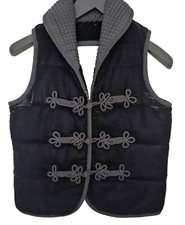 Ralph Lauren elegante Weste Samt Gr. S schwarz wattiert