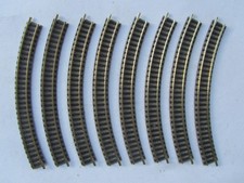 Fleischmann 9120 - Spur N - 8 x gebogendes Gleis - R1 / 45° - dunkles Gleisbett