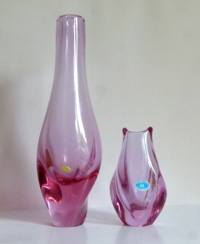 Rosa glas vase zelezny brod - 2x,