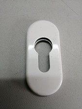 1x Schüco Türgriff PZ- Rosette Profilzylinder Schieberosette, Alu weiß, Kratzer