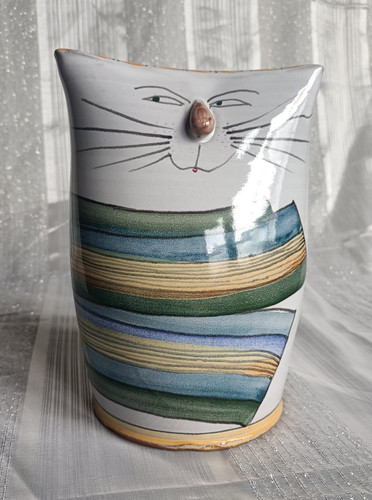 Keramik vase katze handbemalt - keramik,