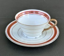 1920 Bavaria Sammeltasse Gedeck Mokka Mocca Espresso Tasse Gold Rot Antik Art