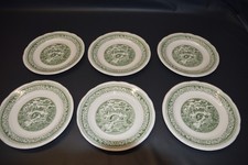 Alte Keramik Teller - Kuchenteller - grünes Dekor - 20 cm