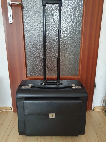 Pilotenkoffer schwarz leder - pilotenkoffer,