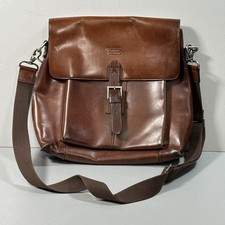 CAMEL ACTIVE Leder Tasche Messenger Umhängetasche Dunkelbraun 32x36 cm Vintage