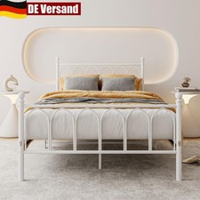 Weiß Metallbett 90x200