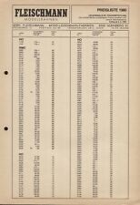 Fleischmann Katalog Preisliste DM 1980 Spur HO & N & Rally M.C.   D aa
