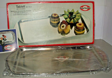 Tablett Serviertablett Tischfein 38 x 19 cm / 18/1 rostfreien Edelstahl Vintage