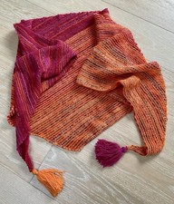 Schal Stola Schultertuch Handarbeit NEU Kuschelwolle 230x60 cm Troddel Herbst