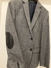 super H&M Sakko mit Patches Fischgrät Wolle Gr. 52