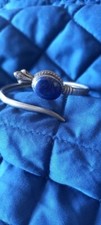  Armreif Schlange Silber Lapislazuli, passt auch an einen schmalen Knöchel 