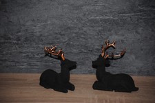 SET Rentier Deko Hirsch Vintage Landhaus schwarz 11cm Höhe Weihnachten Tierfigur