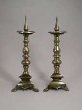 Paar Altarleuchter Messing Leuchter Dornleuchter Süddeutsch Barock 17./18. Jhd.