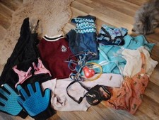 Großes Hundepullover Mantel / Geschirr Leinen  Paket S 35-40 cm RL