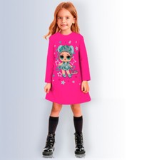 Mädchen Tunika, Kleid Langarm