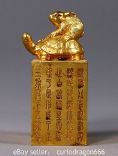 3.8"Alte Tibet Bronze 24K Gold