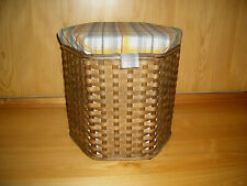 Wäschekorb 6-eck Sitzkorb m.Deckel ca 41x41x46H cm Span natur Sitztruhe gefütter
