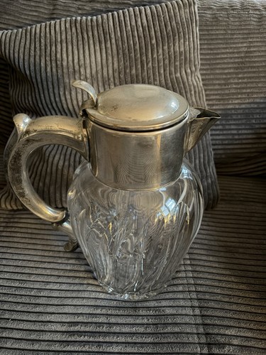 Vintage kanne glas versilbert - kanne,