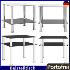 Couchtisch Beistelltisch Wohnzimmer Tisch Hartglas Sofatisch Kaffeetisch Ablage