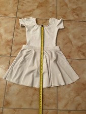Kinder Ballett Gymnastik Oberteil +Rock Weiß Mädchen Gr. ca. 122-128 Roch Valley