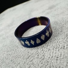 Ring blau Kartenmuster Größe 62 Damen Schmuck Poker Casino