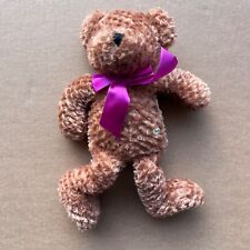 Sunkid Plüsch Bär Teddy Kuscheltier Stofftier braun lila Band Tuch 20 cm