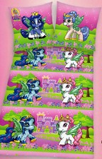 Bettwäsche Filly Fairy - Fillys vor Schloss - 135x 200cm + 80x 80cm - Mikrofaser