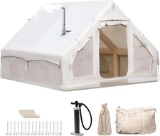 Aufblasbares Campingzelt mit Kaminöffnung & Dachfenster, 4-8 Personen
