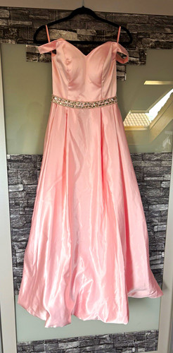 Rosa satin brautjungfernkleid - rosa,