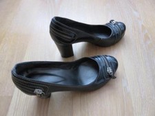 Schicker Pumps in Dunkelblau mit Reißverschluss-Details aus Metall - Gr. 36