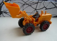  WIKING  ALT Hanomag Schaufel-Radlader +Fahrer  orange-gelb