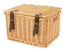 M-Wave Weidenkorb Fahrradkorb mit Deckel und Riemen für vorne Vorderrad Korb