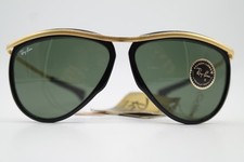 Vintage Sonnenbrille Ray Ban Olympian USA B+L Schwarz Gold Oval sunglasses