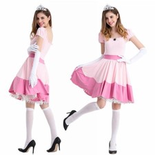 Prinzessin Peach Kleid Zubehör Faschingskostüme Party Erwachsene Damen Cosplay