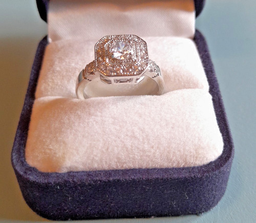 Art deco ring zirkonia eckig - deco,