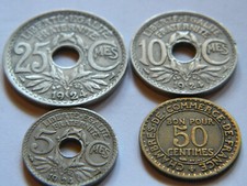 1924 50, 25, 10, 5 Centimes -