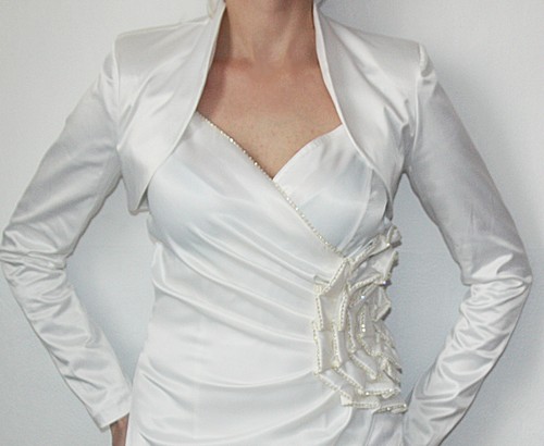 Satin bolero langarm - satin,