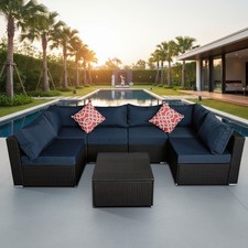 Polyrattanlounge 7 tlg