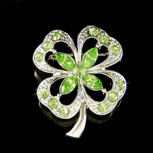 Blatt klee aus swarovski - blatt,