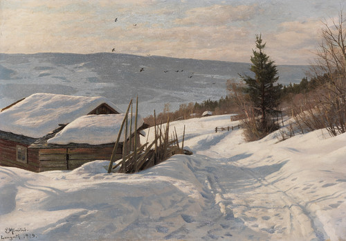 Snow cabin wandbild - wandbild,