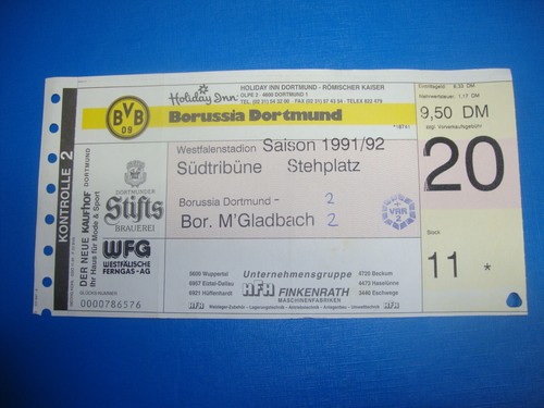 Ticket bvb dortmund - 91/92,