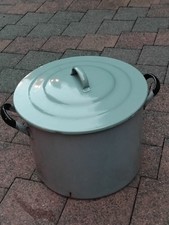 großer alter DDR Emaille Topf mit Deckel