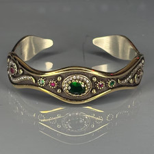 Smaragd 925 Sterling Silber Damen Armreif, Hurrem Sultan Design, Hurrem Sulta "