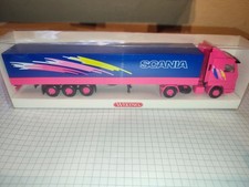 1:87 - Wiking 5180232 Scania 143M Pritschen-Sattelzug mit Plane / Scania Werbung
