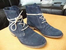 Stiefeletten Wildleder blau 37 Kim Kay Schnürstiefeletten Wickelschnürung