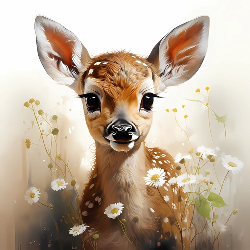 Deko bild niedliches rehkitz - deko,