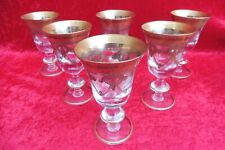 6 edle , hochwertige Gläser ,  Weingläser , Murano Mäander ,  24 Karat vergoldet