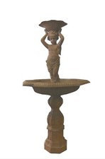 Springbrunnen, Etagen-Brunnen, Gusseisen, mit Engelsfigur, für Park