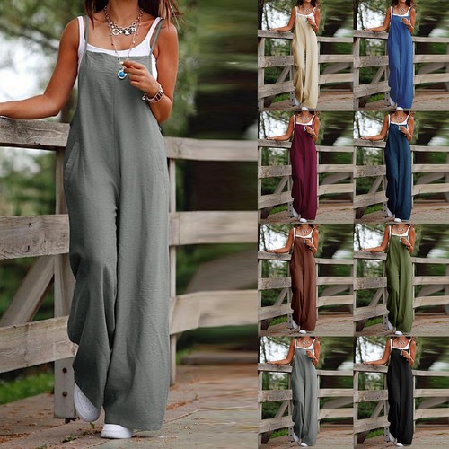 Damen baggy latzhose jumpsuit - damen,